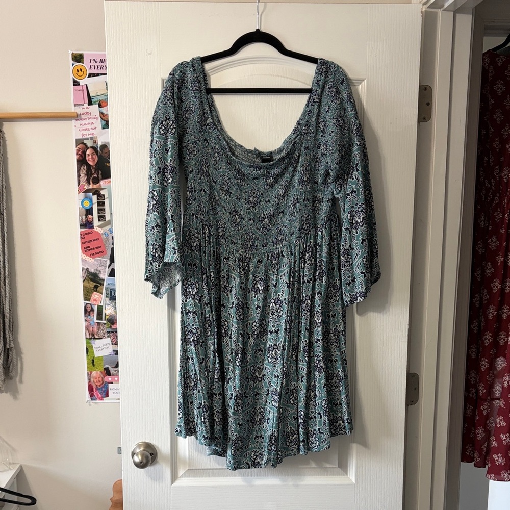 Disney Teal and White Patterned Dress